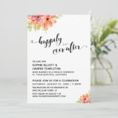 幸せな永遠のハートスクリプト水彩花 招待状 (スタンド正面)