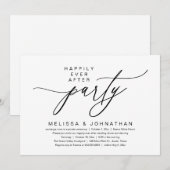 幸せな永遠の始まりを祝うモダンなロマンチックディナー 招待状 (正面/裏面)