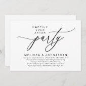 幸せな永遠の始まりを祝うモダンロマンティックディナー 招待状 (正面/裏面)