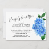 幸せな永遠の青いダリアの披露宴 招待状 (正面)