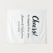 幸せな永遠を祝って　名前　日付を追加 タペストリー (正面(横))