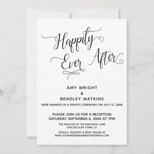 幸せな永遠を紡ぐ エレガントなカリグラフィーでの披露宴 招待状 (正面)