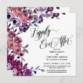 幸せな永遠を豪華な脚本 太い花 招待状 (正面/裏面)