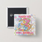 幸せな泡第3、3誕生日 缶バッジ (正面&裏面)