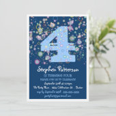 幸せな泡! カラフルな数誕生会 招待状 (スタンド正面)