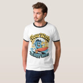 幸せな波に乗って サーフスタイル メンズTシャツ Tシャツ (正面フル)