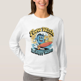 幸せな波に乗って レトロサーフヴィブス 女性用 Tシャツ