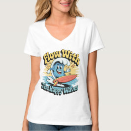 幸せな波に乗って レトロサーフヴィブス 女性用 Tシャツ