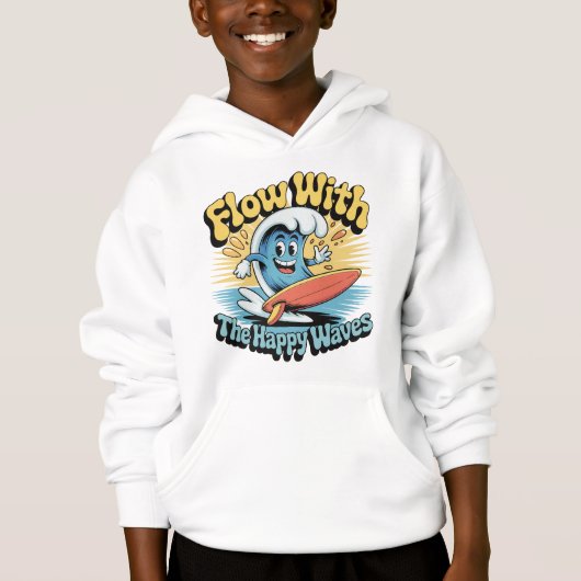 幸せな波に乗ろう キッズ サーフィンTシャツ (正面)