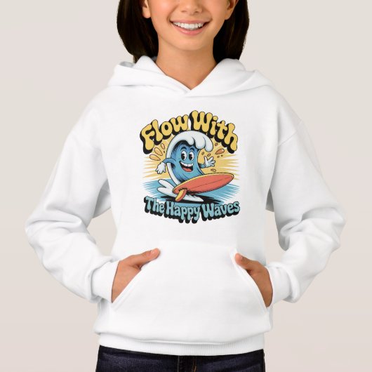 幸せな波に乗ろう キッズ サーフィンTシャツ (正面)