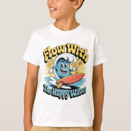 幸せな波に乗ろう キッズ サーフィンTシャツ Tシャツ