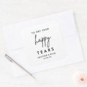 幸せな涙のティッシュパケ結婚ットを乾かす スクエアシール (封筒)