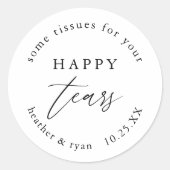 幸せな涙のティッシ結婚ュのためのティッシュ ラウンドシール (正面)