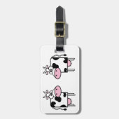 幸せな漫画牛 ラゲッジタグ (正面縦)