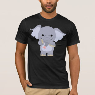 幸せな漫画象のTシャツ Tシャツ