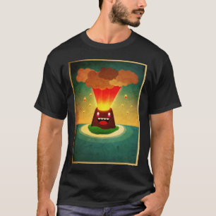 幸せな火山、幸せなティー Tシャツ