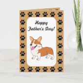 幸せな父の日のウェルシュコーギー カード (正面)