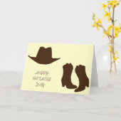 幸せな父の日のカウボーイのパパ カード (黄色い花)