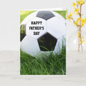 幸せな父の日のクラシックなサッカーボールカード カード (黄色い花)