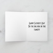 幸せな父の日のポップアートのドーベルマン犬カード カード (内部)