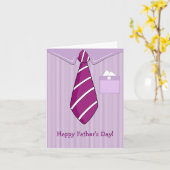 幸せな父の日のワイシャツのタイのメッセージカード カード (黄色い花)