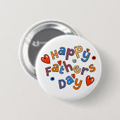幸せな父の日の休日の文字 缶バッジ (正面&裏面)