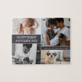 幸せな父の日の写真コラージュファミリー  ジグソーパズル (横)