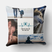 幸せな父の日の写真コラージュ名前をカスタムする クッション (裏面)