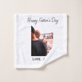 幸せな父の日の写真愛モダンの父シンプル父 ウォッシュタオル