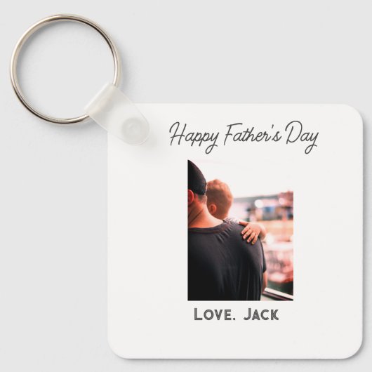 幸せな父の日の写真愛モダンの父シンプル父 キーホルダー (正面)