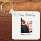 幸せな父の日の写真愛モダンの父シンプル父 キーホルダー (正面)