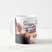 幸せな父の日の写真愛モダンの父シンプル父 コーヒーマグカップ (正面左)