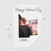 幸せな父の日の写真愛モダンの父シンプル父 ゴルフタオル (インサイチュ)