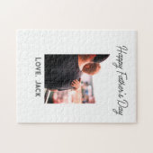 幸せな父の日の写真愛モダンの父シンプル父 ジグソーパズル (横)