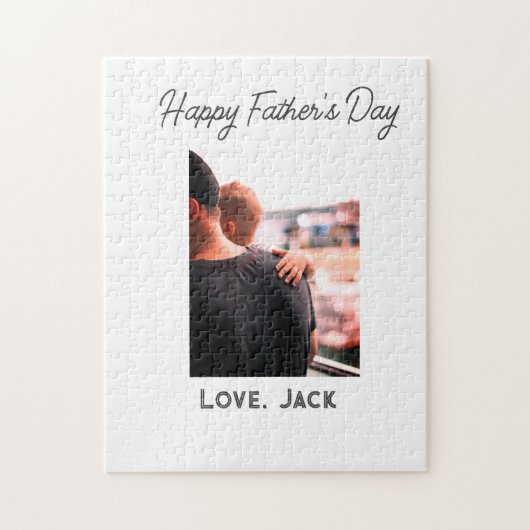 幸せな父の日の写真愛モダンの父シンプル父 ジグソーパズル (縦)