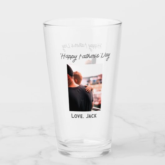 幸せな父の日の写真愛モダンの父シンプル父 タンブラーグラス (正面)