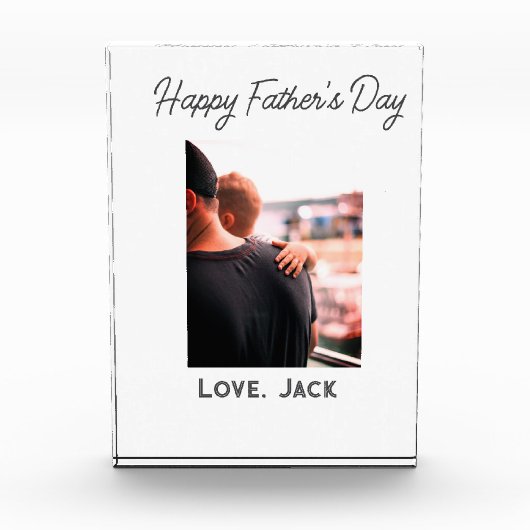 幸せな父の日の写真愛モダンの父シンプル父 フォトブロック (正面)