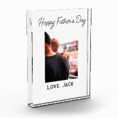 幸せな父の日の写真愛モダンの父シンプル父 フォトブロック (左)