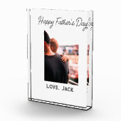 幸せな父の日の写真愛モダンの父シンプル父 フォトブロック (右)