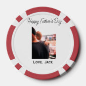 幸せな父の日の写真愛モダンの父シンプル父 ポーカーチップ (裏面)