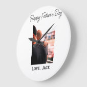 幸せな父の日の写真愛モダンの父シンプル父 ラージ壁時計 (傾斜)