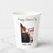 幸せな父の日の写真愛モダンの父シンプル父 紙コップ (裏面)