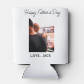 幸せな父の日の写真愛モダンの父シンプル父 缶クーラー (裏面)