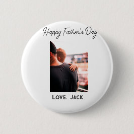 幸せな父の日の写真愛モダンの父シンプル父 缶バッジ
