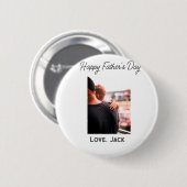 幸せな父の日の写真愛モダンの父シンプル父 缶バッジ (正面&裏面)