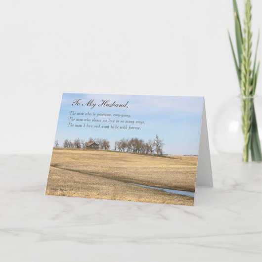 幸せな父の日の夫、古い草原の家#2H カード (正面)