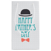 幸せな父の日の帽子及びちょうネクタイ|のギフトバッグ スモールペーパーバッグ (裏面)