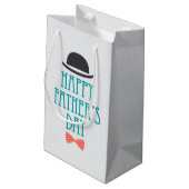 幸せな父の日の帽子及びちょうネクタイ|のギフトバッグ スモールペーパーバッグ (裏面アングル)