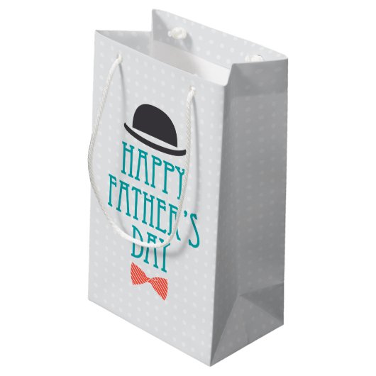 幸せな父の日の帽子及びちょうネクタイ|のギフトバッグ スモールペーパーバッグ (裏面アングル)