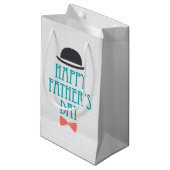 幸せな父の日の帽子及びちょうネクタイ|のギフトバッグ スモールペーパーバッグ (正面アングル)